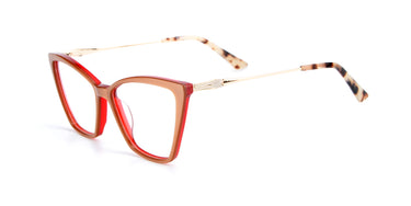 Women Urban Eyeglasses: Kelly - Red - SpaceSMART Eye Clinic (Diagonal View)